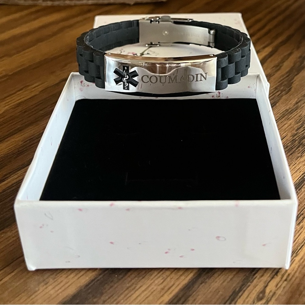 Bracelet, Coumadin (NWOT) medical alert size 8. jewelry